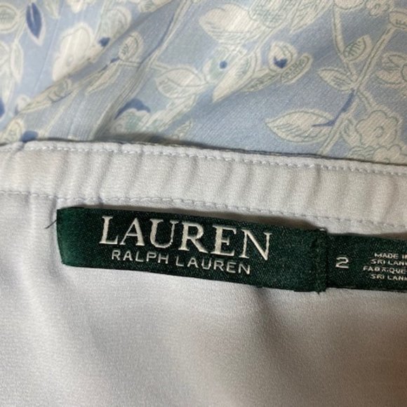 Ralph Lauren Floral Georgette Peasant Skirt, English Blue, Size 2 - Picture 5 of 7